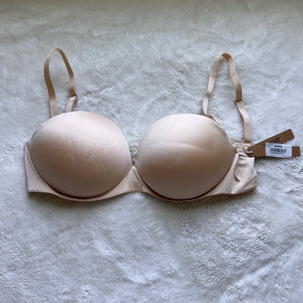 SKIMS Women's Ultimate Push-Up Strapless Bra Sand BA-BAN-3208 Size 34DD NWT